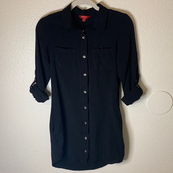 Guess Dresses & Skirts - GUESS BLACK COLLARED TSHIRT DRESS